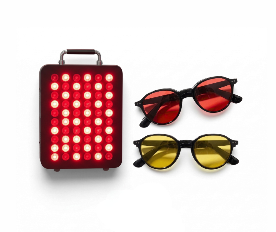 Biohacker Pack Krudo con panel luz roja RS3 gafas nocturnas y diurnas