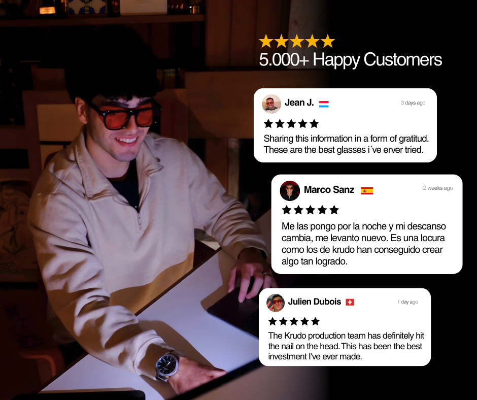 Night View® | Gafas Rojas Unisex Anti Luz Azul