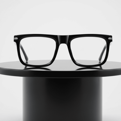 Gafas Afterwork de Krudo con filtro de luz azul y montura negra, diseño elegante y funcional para proteger la vista frente a pantallas durante largas jornadas.