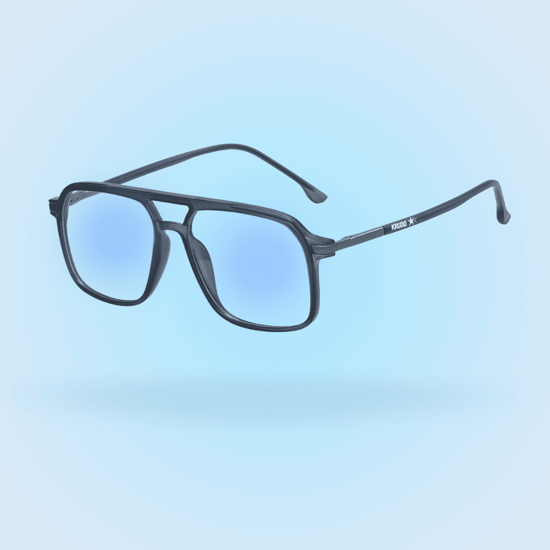 Gafas Krudo modelo Ocean con lentes de filtro azul, diseño cuadrado y ligero, ideales para proteger los ojos de la luz digital, mejorar la concentración y reducir la fatiga visual durante el uso prolongado de pantallas.