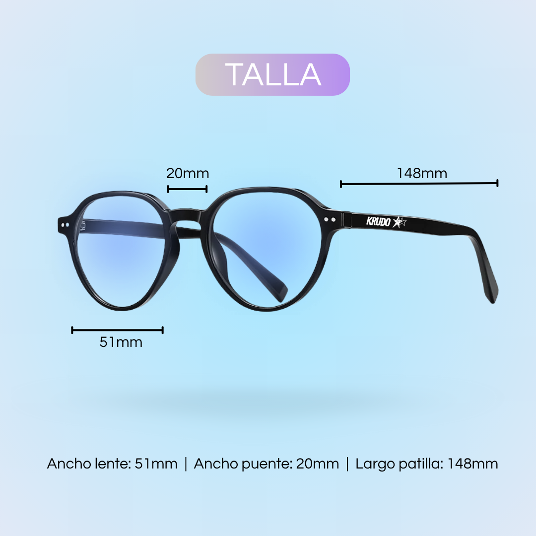 Guía de tallas para las gafas de filtro azul All In 